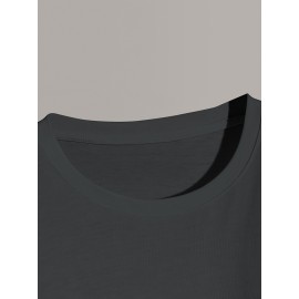 Eye-Catching Line Graphic Tee - Comfort Fit, Breathable Fabric for Summer Outings, Durable Crew Neck Men's T-Shirt