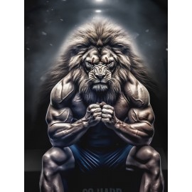 Novelty Lion Pattern 3D Printed Crew Neck Short Sleeve T-shirt For Men, Casual Summer T-Shirt For Daily Wear And Vacation Resorts