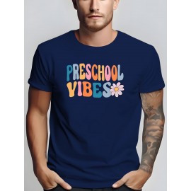 Men's Trendy Graphic Tee - Soft Polyester & Spandex Blend, Short-Sleeve Crew Neck T-Shirt | Casual Summer Top for Men & Teens | Breathable & Stretchy | Non-Transparent | Regular Fit