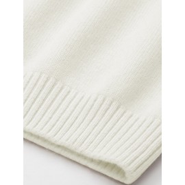 1pc HDW Men'S Casual Viscose Sweater - Round Neck, Solid Color, Loose Fit, Knitted Pullover with Stretch