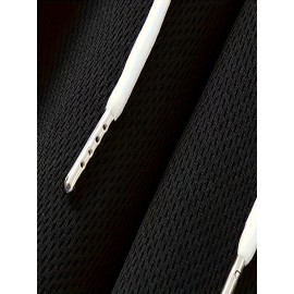 Men's Stripes Decor Sports Shorts With Drawstrings, Elastic Waist Quick-drying Shorts For Summer Daily Outdoor Basketball Sport