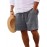 1pc Men'S Casual Linen Blend Shorts - Solid Color, Drawstring Elastic Waist, Breathable Slight Stretch Fabric, Loose Fit Beach Shorts