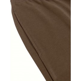 1pc Halloween Pumpkin Smile Print Men'S Casual Cotton Blend Shorts, Slight Stretch Knit Fabric, Regular Fit Sports Shorts