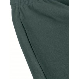 1pc Halloween Pumpkin Smile Print Men'S Casual Cotton Blend Shorts, Slight Stretch Knit Fabric, Regular Fit Sports Shorts