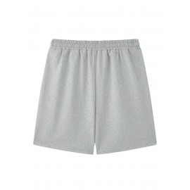 Men's Casual Cross Print Shorts with Pockets - Breathable Polyester, Machine Washable