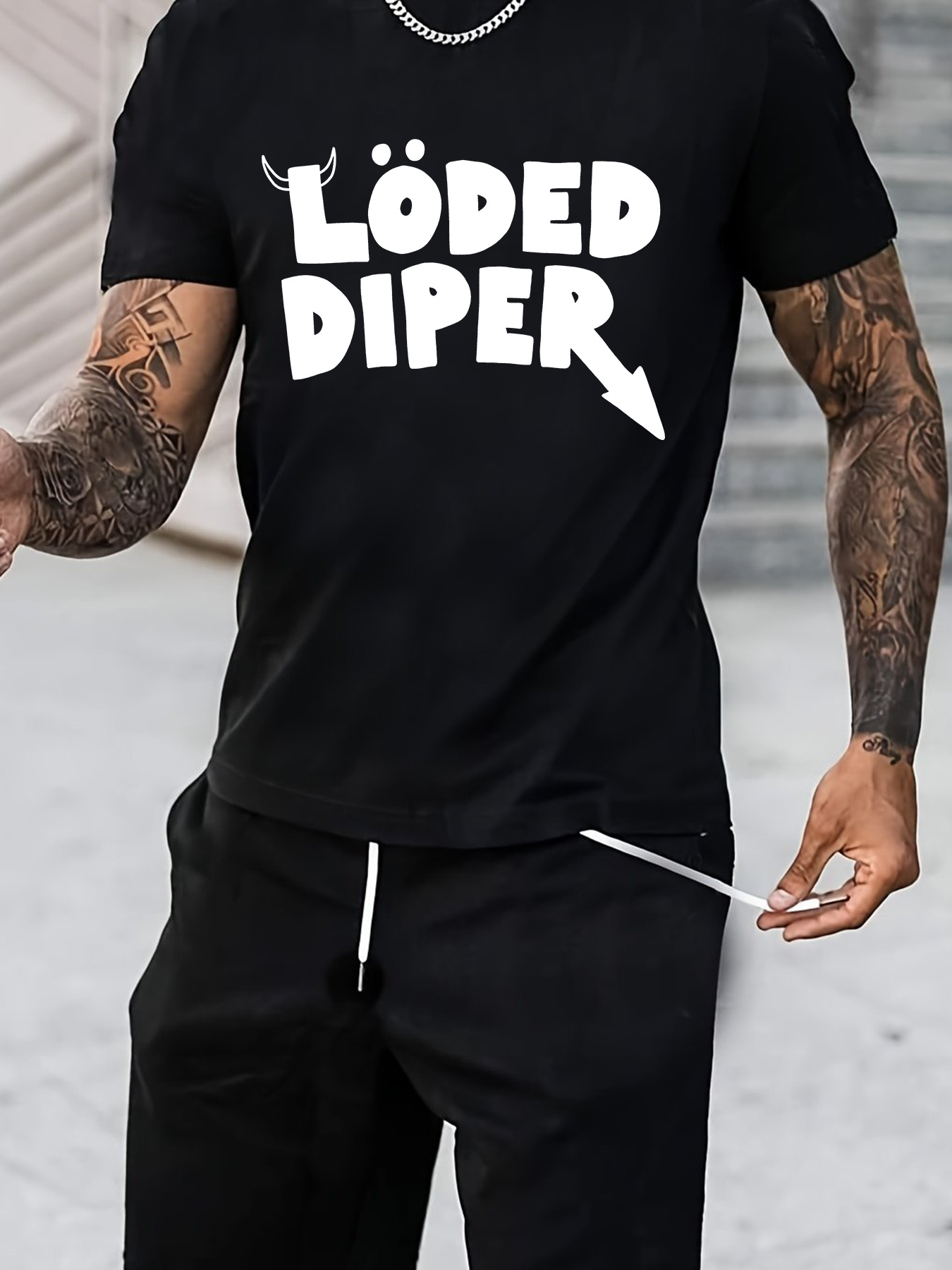 loded diaper alphabet print mens crew neck short sleeve t shirt casual summer t shirt for   and vacation resorts details 0