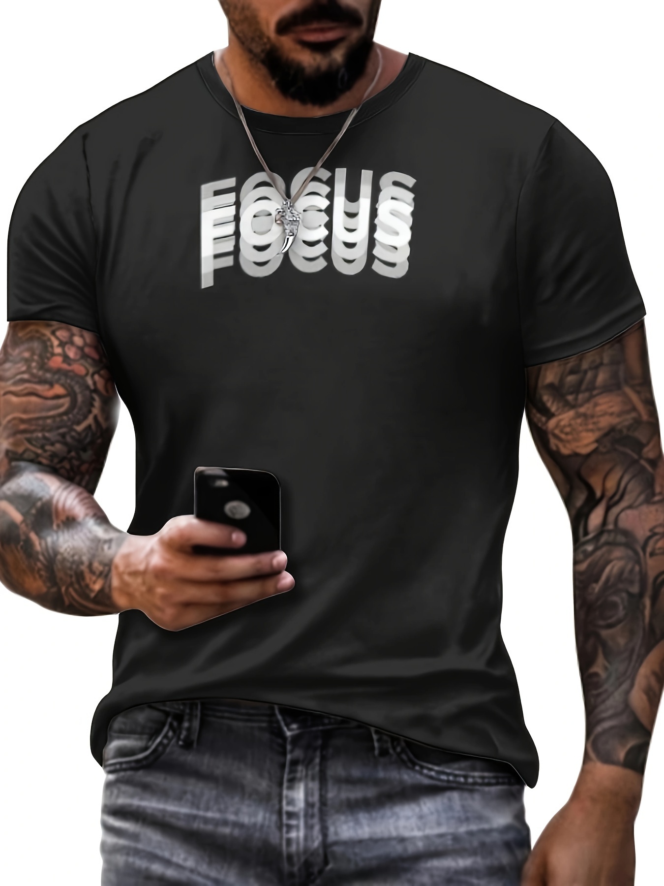 3d focus print mens trendy color block short sleeve crew neck t shirt summer outdoor details 0